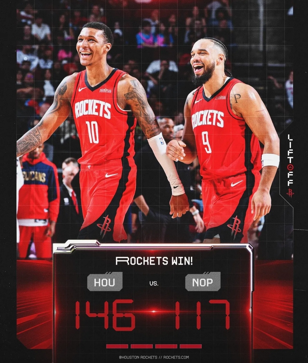 火箭队全队表现出色,以大比分击败对手 火箭队全队表现出色,以大比分击败对手